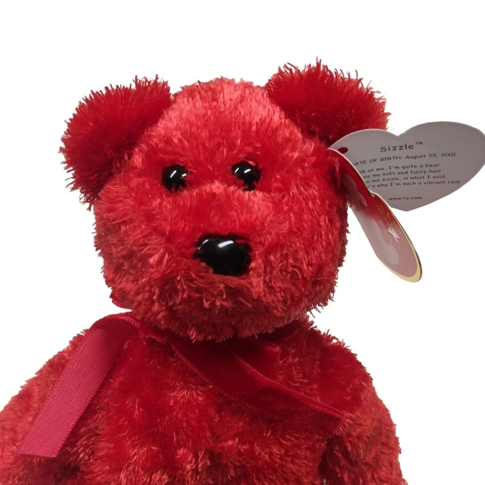{Vintage} Ty Beanie Baby Sizzle the Bear DOB August 25, 2001 MWMT